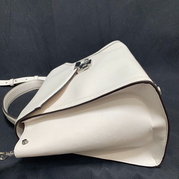 MICHAEL KORS Large Optic White Polished Leather Top Handle WHITNEY Satchel XB - Picture 14 of 16